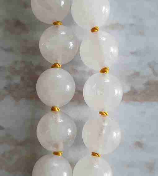 Schungit-gelbe Calcit-Schneequarz-Mala + Armband – Bild 18