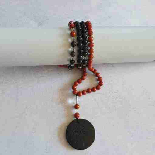 Rote Jaspis-Schungit-Mala (2) – Bild 18