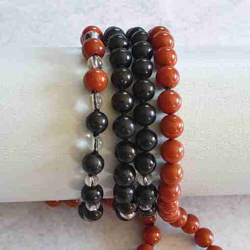 Rote Jaspis-Schungit-Mala (2) – Bild 19