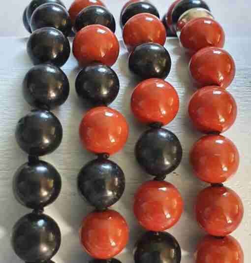 Rote Jaspis-Schungit-Mala (1) – Bild 2