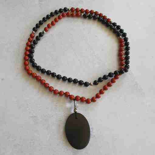 Rote Jaspis-Schungit-Mala (2) – Bild 4