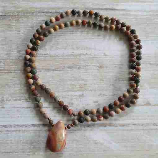 Bunte (polychrome) Jaspis-Mala, matt (2) – Bild 4