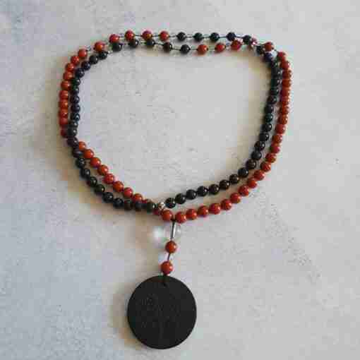 Rote Jaspis-Schungit-Mala (2) – Bild 3