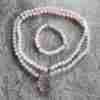 Amethyst (Lavendelamethyst) -Milchquarz-Rosenquarz-Mala + Armband