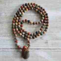 Bunte (polychrome) Jaspis-Mala, matt (1)