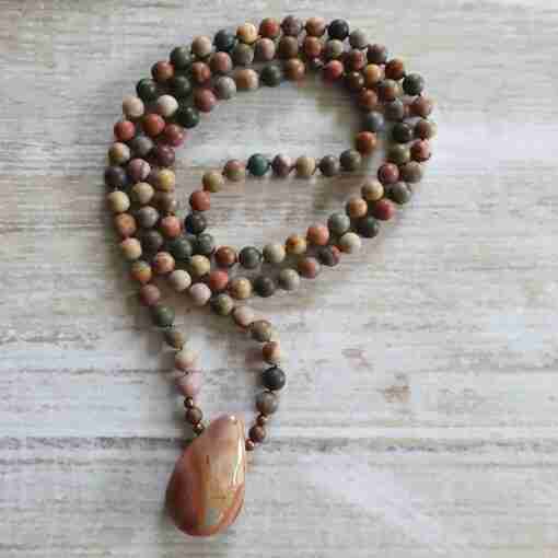 Bunte (polychrome) Jaspis-Mala, matt (2)
