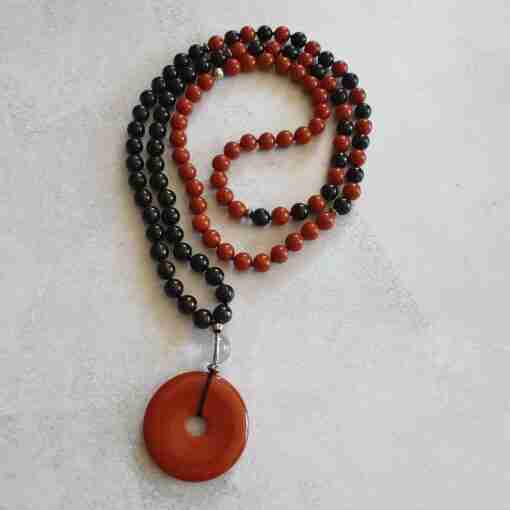 Rote Jaspis-Schungit-Mala (1)