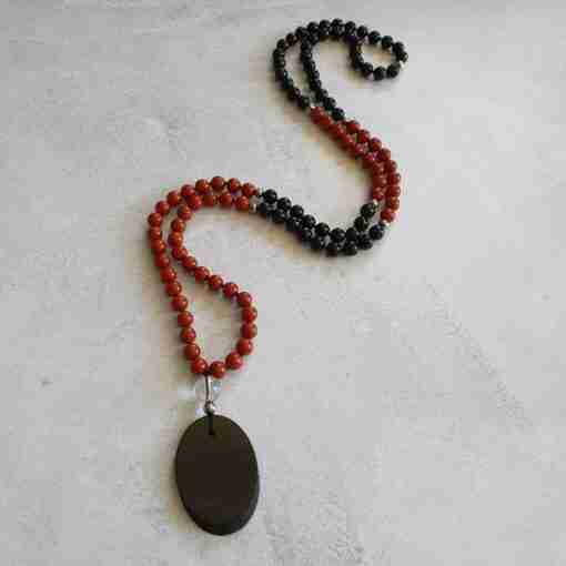Rote Jaspis-Schungit-Mala (2) – Bild 3