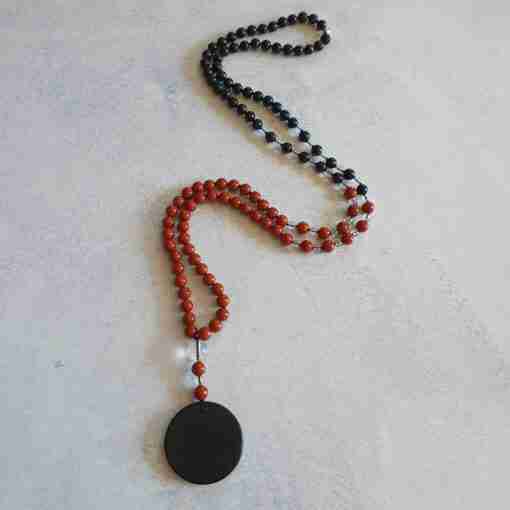 Rote Jaspis-Schungit-Mala (2) – Bild 4