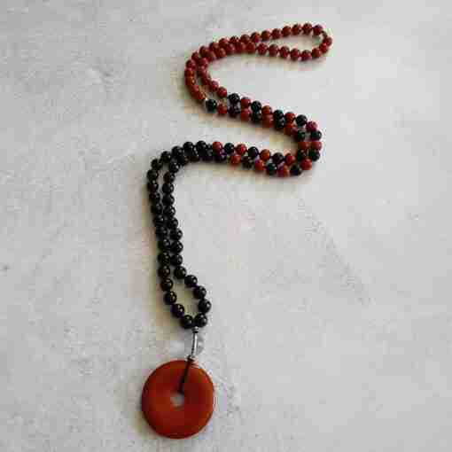 Rote Jaspis-Schungit-Mala (1) – Bild 4