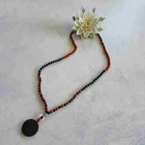 Rote Jaspis-Schungit-Mala (1) – Bild 5