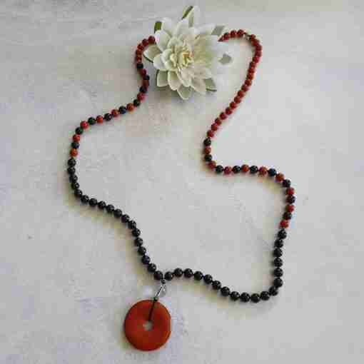 Rote Jaspis-Schungit-Mala (1) – Bild 5
