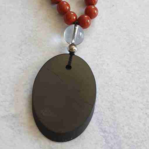 Rote Jaspis-Schungit-Mala (2) – Bild 6