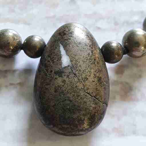 Matte Obsidian-Pyrit-Mala (1) – Bild 6
