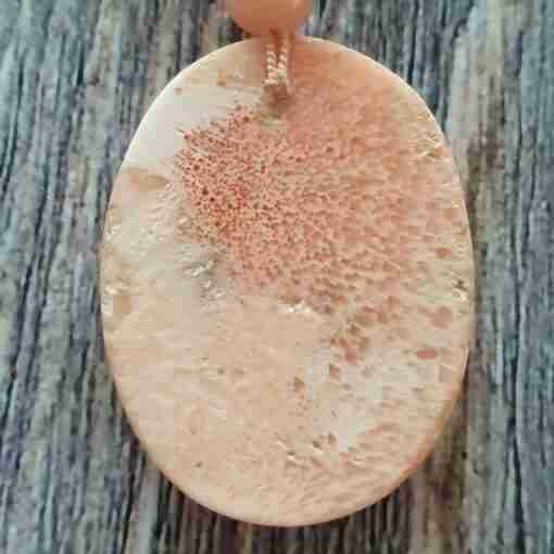 Rosafarbene Aventurinquarz-Mala mit rosa-orangefarbenem Skolezit – Bild 8
