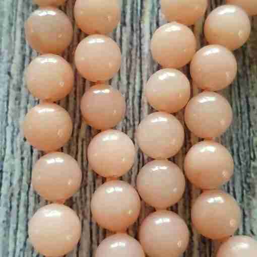 Rosafarbene Aventurinquarz-Mala mit rosa-orangefarbenem Skolezit – Bild 2
