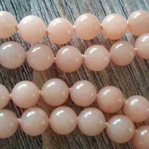 Rosafarbene Aventurinquarz-Mala mit rosa-orangefarbenem Skolezit – Bild 14