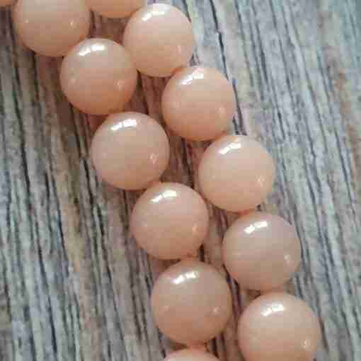 Rosafarbene Aventurinquarz-Mala mit rosa-orangefarbenem Skolezit – Bild 17