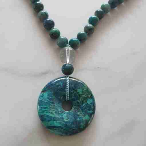 Chrysokoll-Mala + Armband – Bild 8