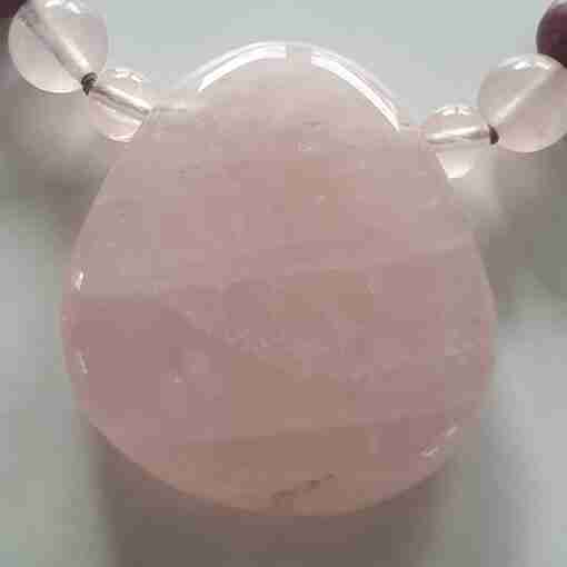 Lepidolith-Rosenquarz-Mala + Armband – Bild 9