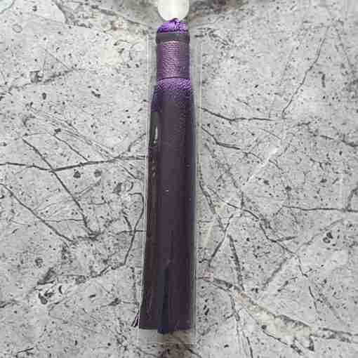 Amethyst-Milchquarz-Mala mit Seidenquaste + Armband – Bild 9