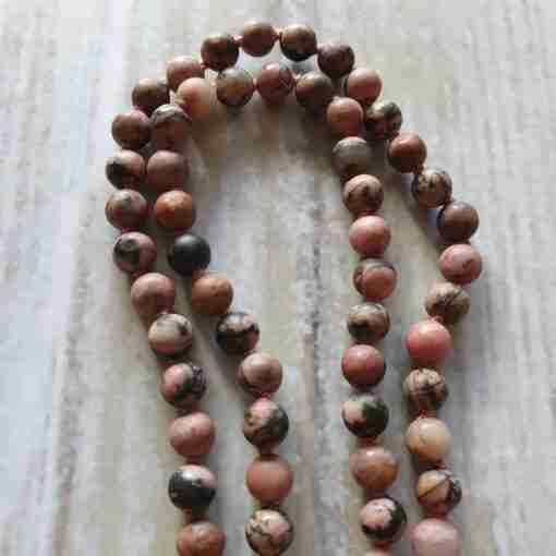Rhodonit-Mala, matt (1), mit kleinerem Rhodonit-Anhänger – Bild 9
