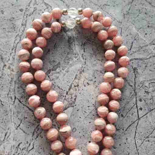 Rhodochrosit-Bergkristall-Mala – Bild 9