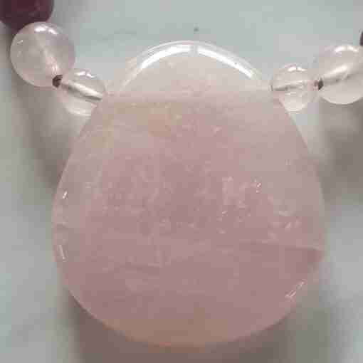 Lepidolith-Rosenquarz-Mala + Armband – Bild 10