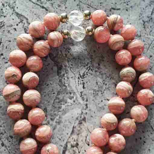 Rhodochrosit-Bergkristall-Mala – Bild 10