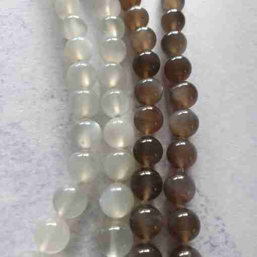 Mehrfarbige Mondstein-Mala mit Edelstahlanhänger + Armband – Bild 12