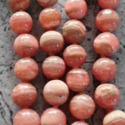 Rhodochrosit-Bergkristall-Mala – Bild 2