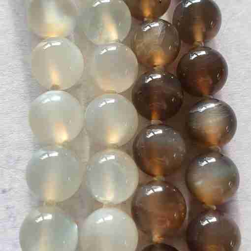 Mehrfarbige Mondstein-Mala mit Edelstahlanhänger + Armband – Bild 13