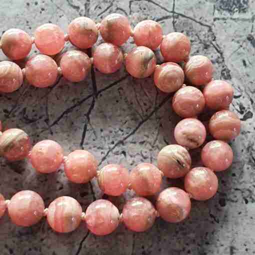 Rhodochrosit-Bergkristall-Mala – Bild 12