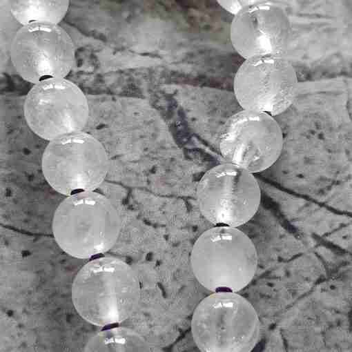 Amethyst-Milchquarz-Mala mit Seidenquaste + Armband – Bild 13
