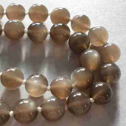 Mehrfarbige Mondstein-Mala mit Edelstahlanhänger + Armband – Bild 14