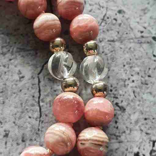 Rhodochrosit-Bergkristall-Mala – Bild 14