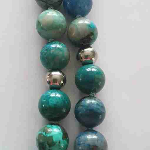 Chrysokoll-Mala + Armband – Bild 15