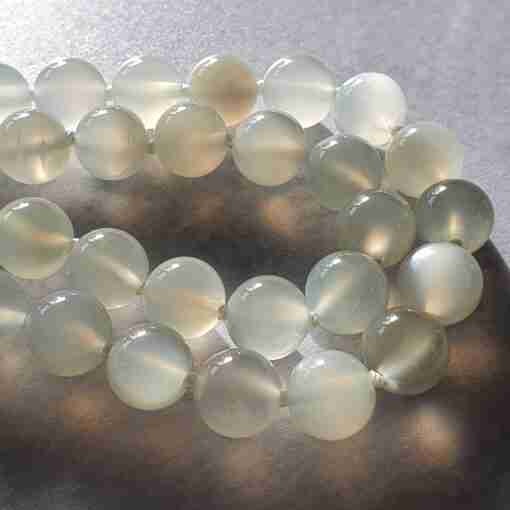 Mehrfarbige Mondstein-Mala mit Edelstahlanhänger + Armband – Bild 16