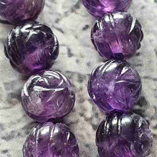 Amethyst-Milchquarz-Mala mit Seidenquaste + Armband – Bild 18