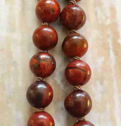 Jaspis ("Brekzien-Jaspis") -Hämatit-Mala mit passendem Armband – Bild 19