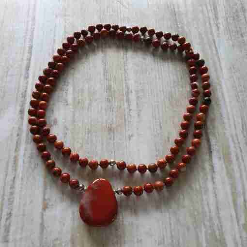 Rote Jaspis-Mala (2) – Bild 3