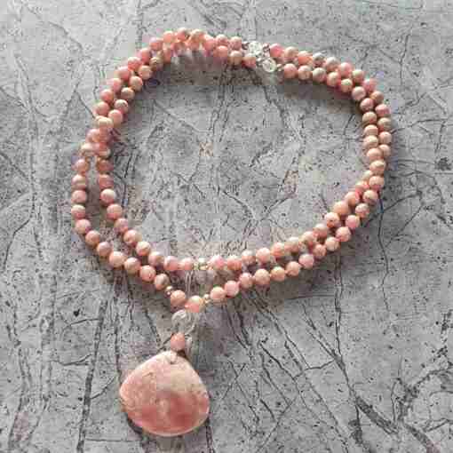 Rhodochrosit-Bergkristall-Mala – Bild 3
