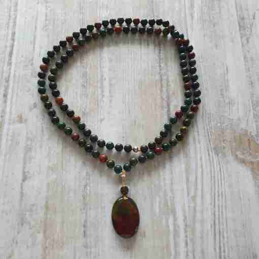 Heliotrop-Mala (3) + Armband – Bild 3