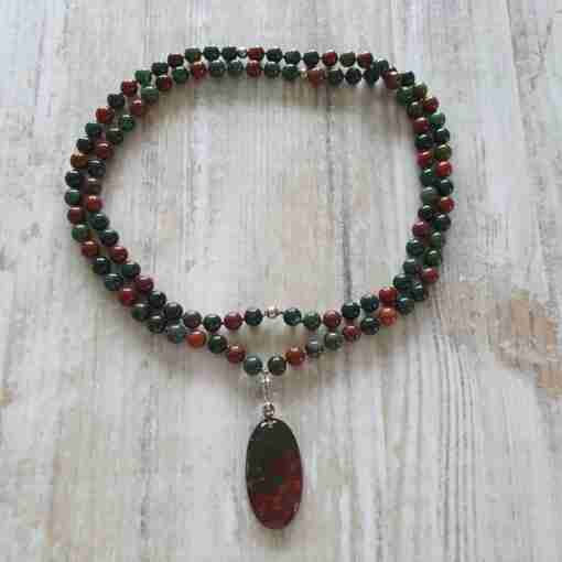 Heliotrop-Mala (4) + Armband – Bild 3