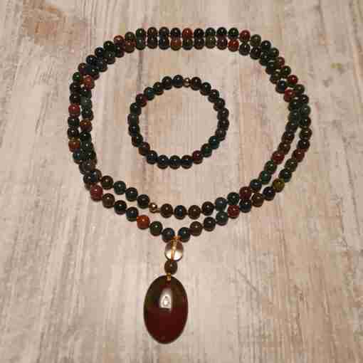 Heliotrop-Mala (3) + Armband