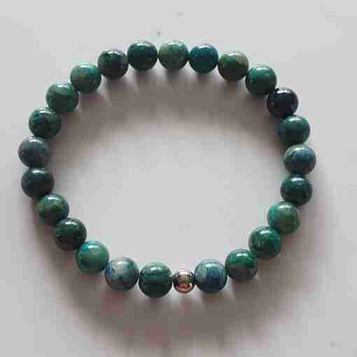 Chrysokoll-Mala + Armband – Bild 4