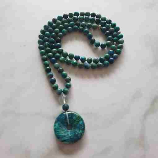 Chrysokoll-Mala + Armband – Bild 5