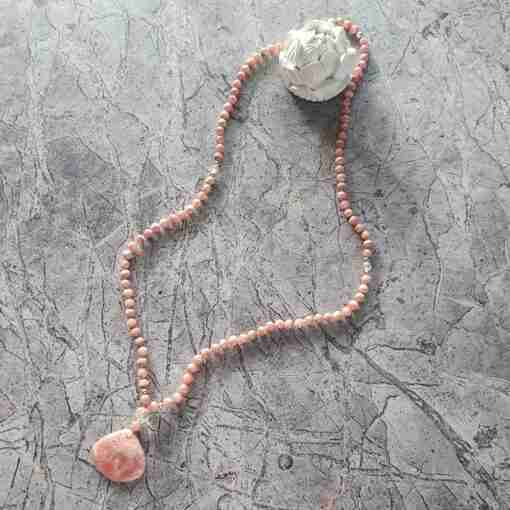 Rhodochrosit-Bergkristall-Mala – Bild 5