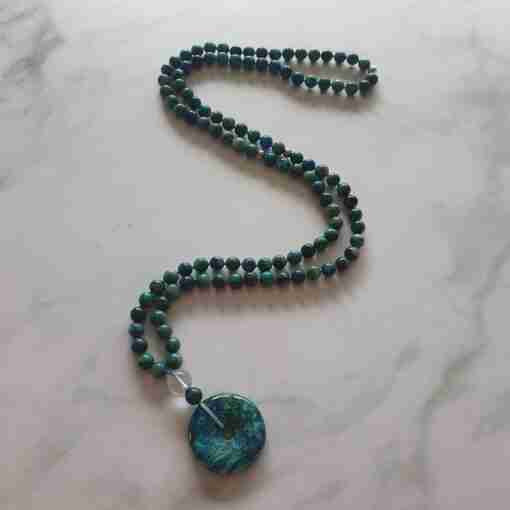Chrysokoll-Mala + Armband – Bild 6