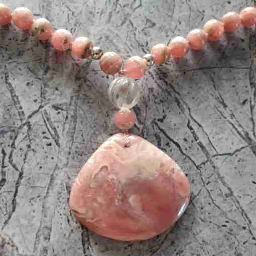 Rhodochrosit-Bergkristall-Mala – Bild 6